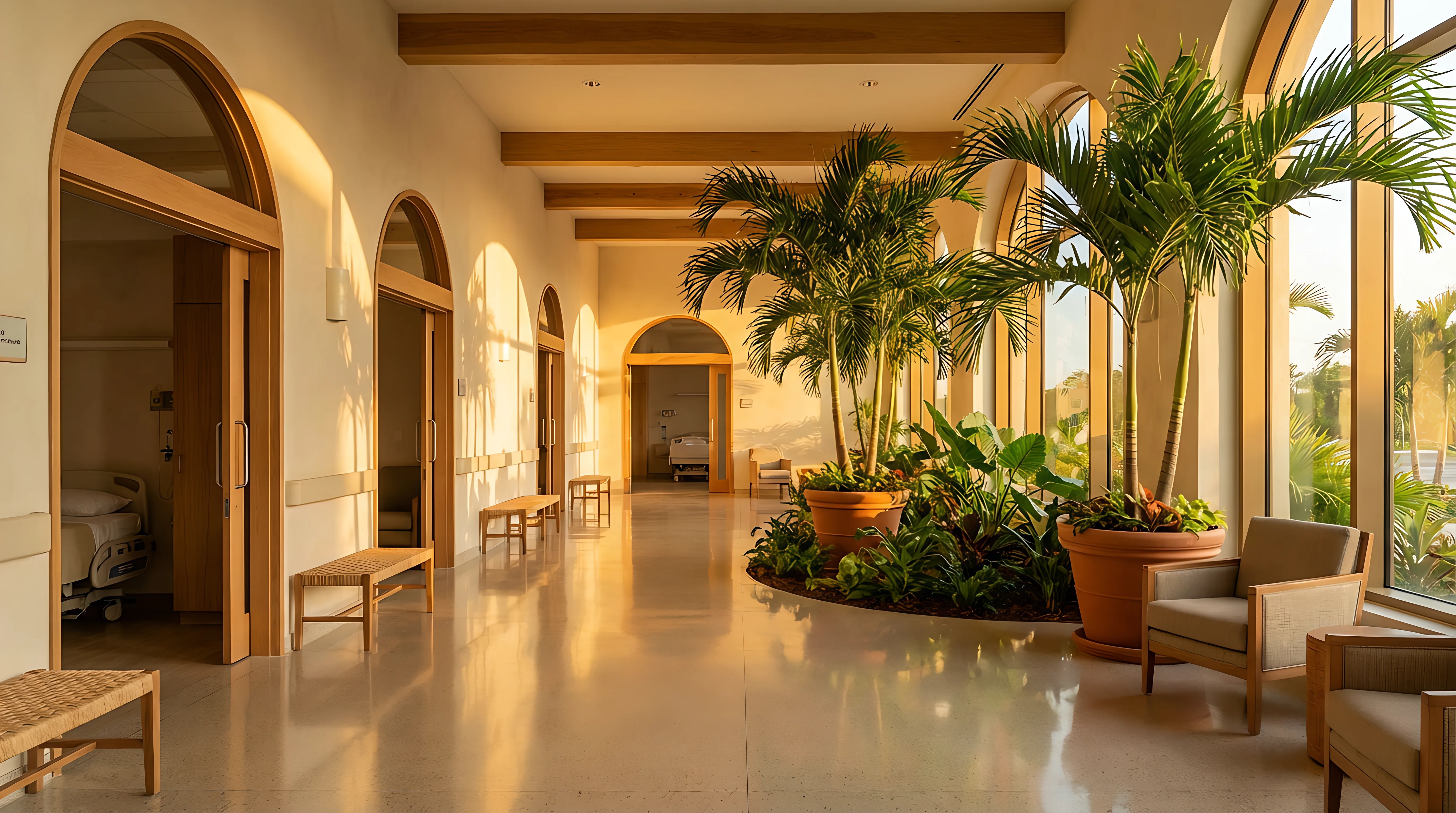 Beautiful hospital corridor at Amadeo Medical Group Spanish Town Jamaica