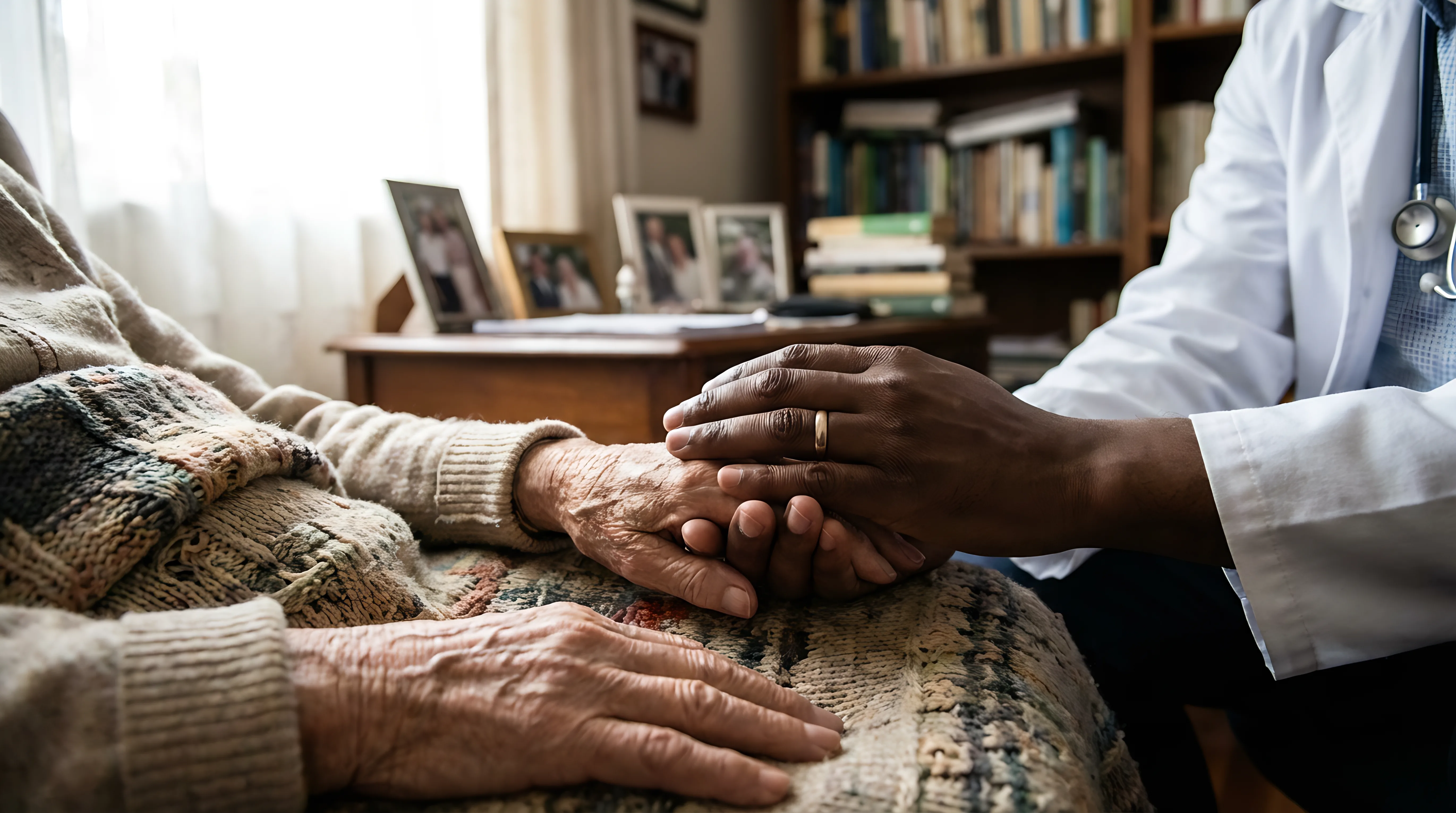 Doctor hands holding patient hands Spanish Town Jamaica